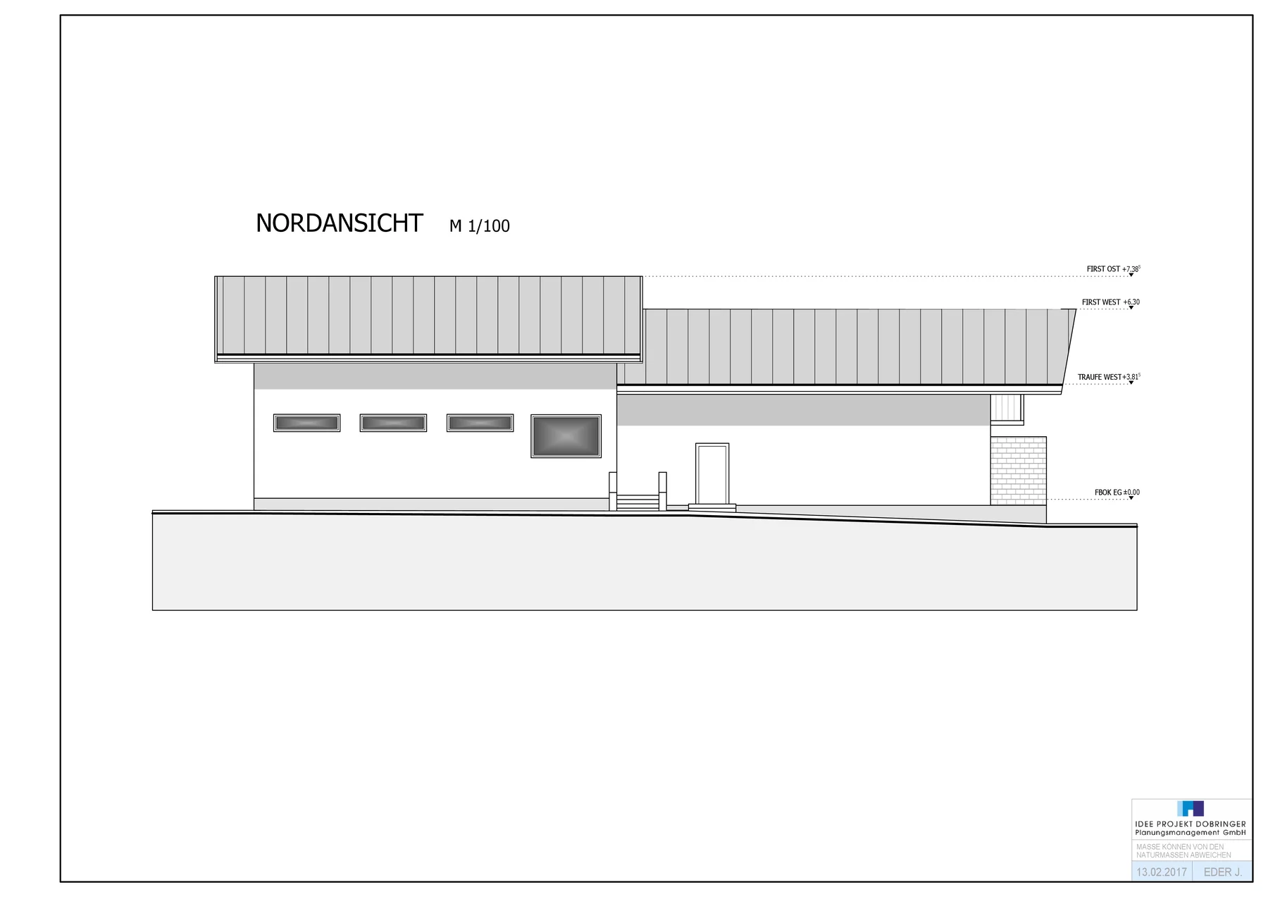 Nordwest-Ansicht des Gebäudes
