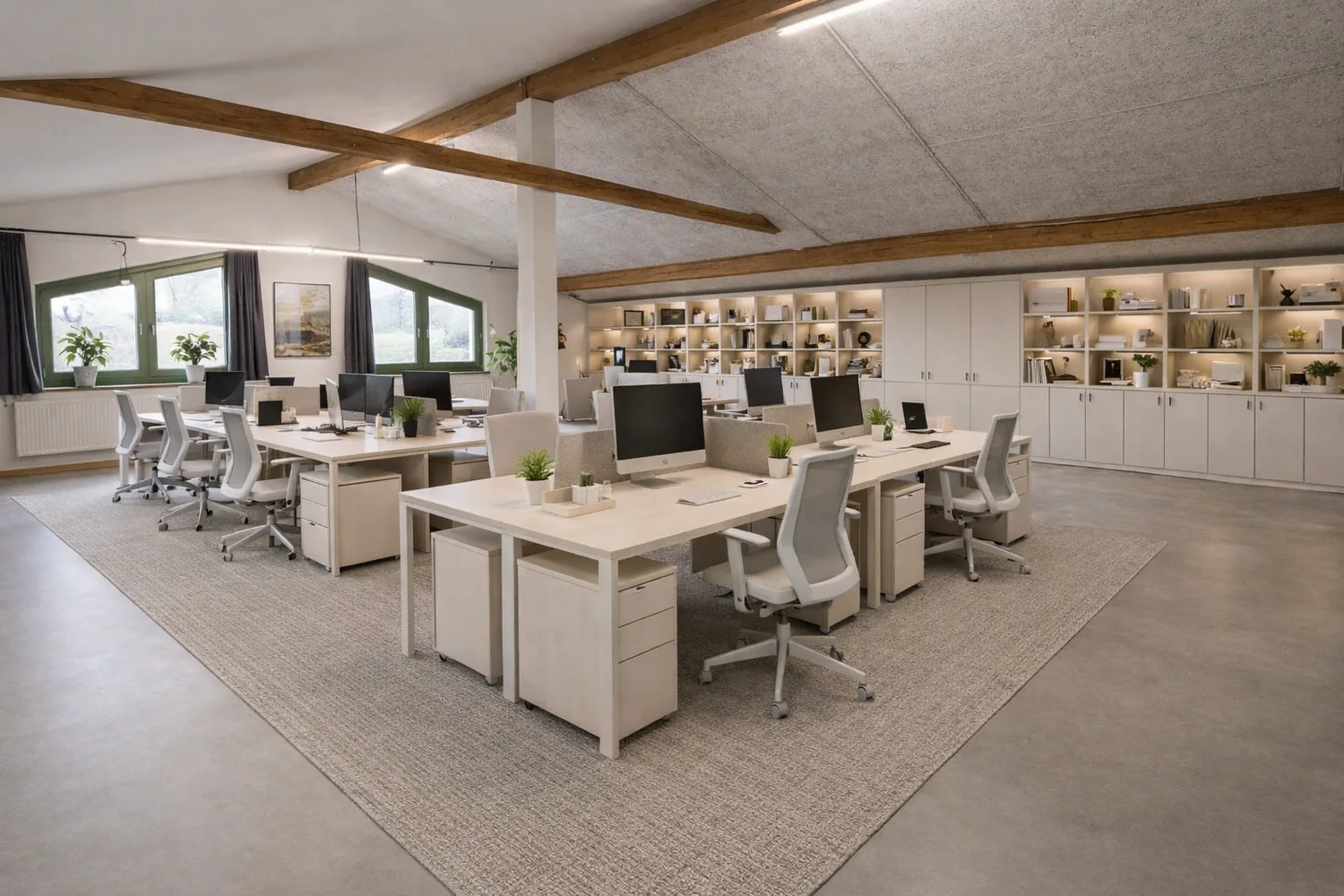 Visualisierung einer Büro- und Coworkingfläche